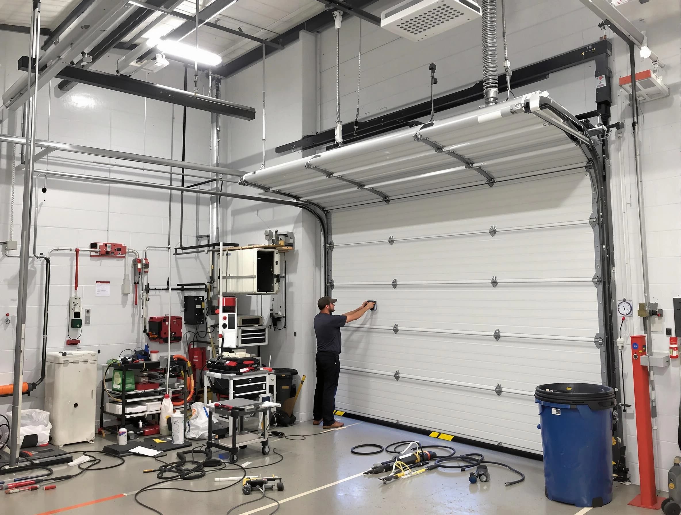 El Mirage Garage Door Repair certified technician performing commercial door repair at a El Mirage business facility