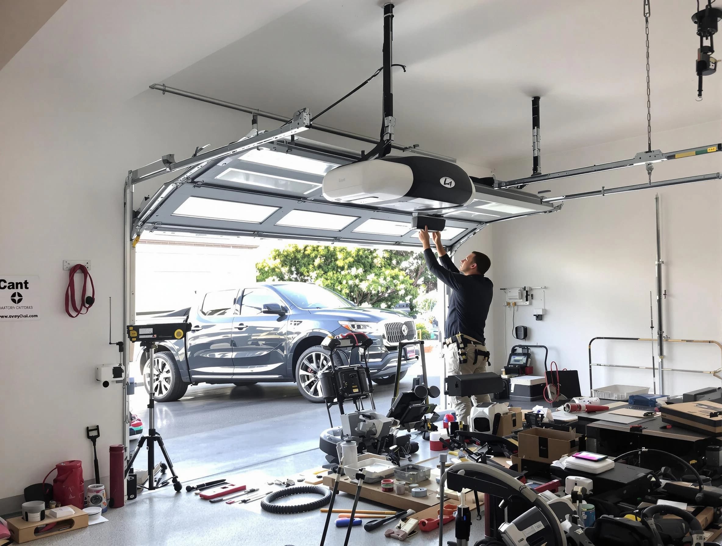 El Mirage Garage Door Repair specialist installing smart garage door opener system in El Mirage home