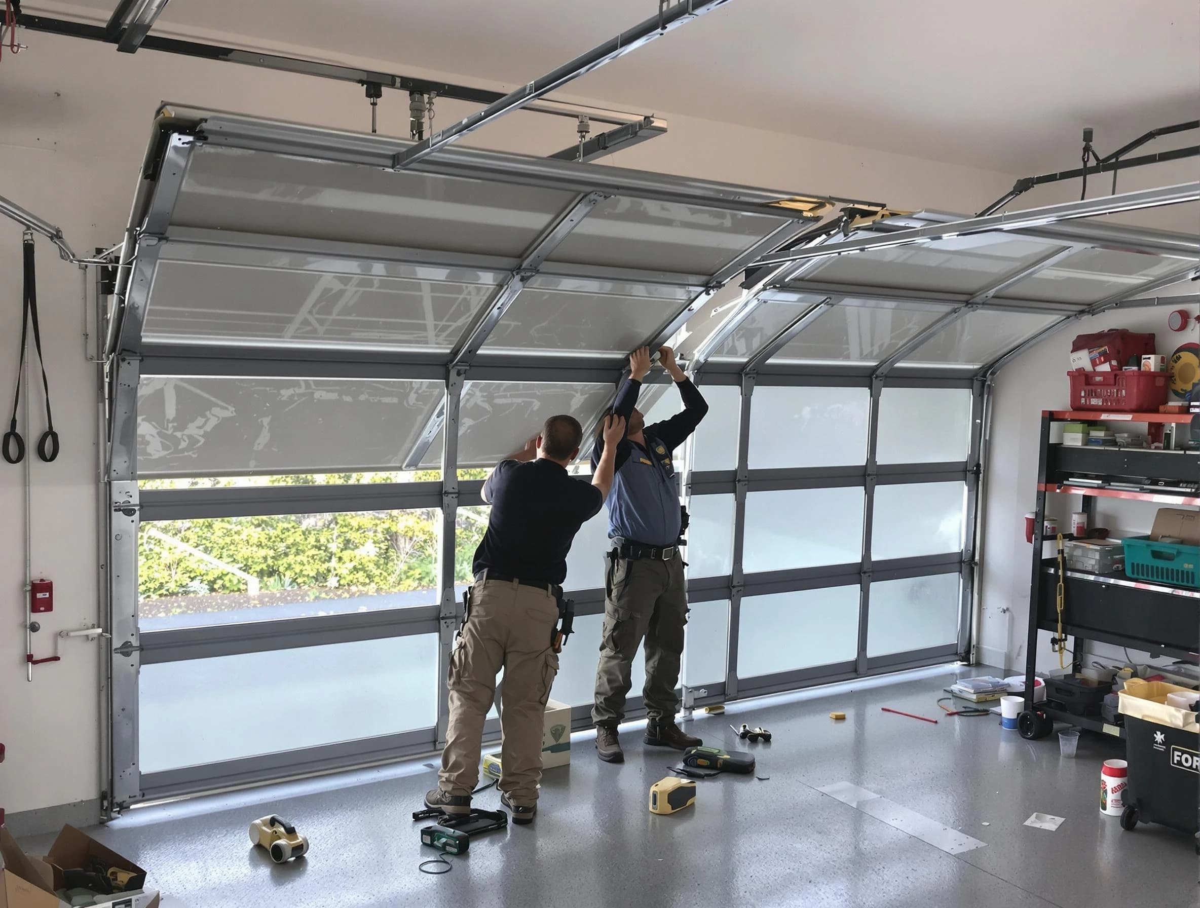 El Mirage Garage Door Repair expert performing precise panel replacement on El Mirage garage door