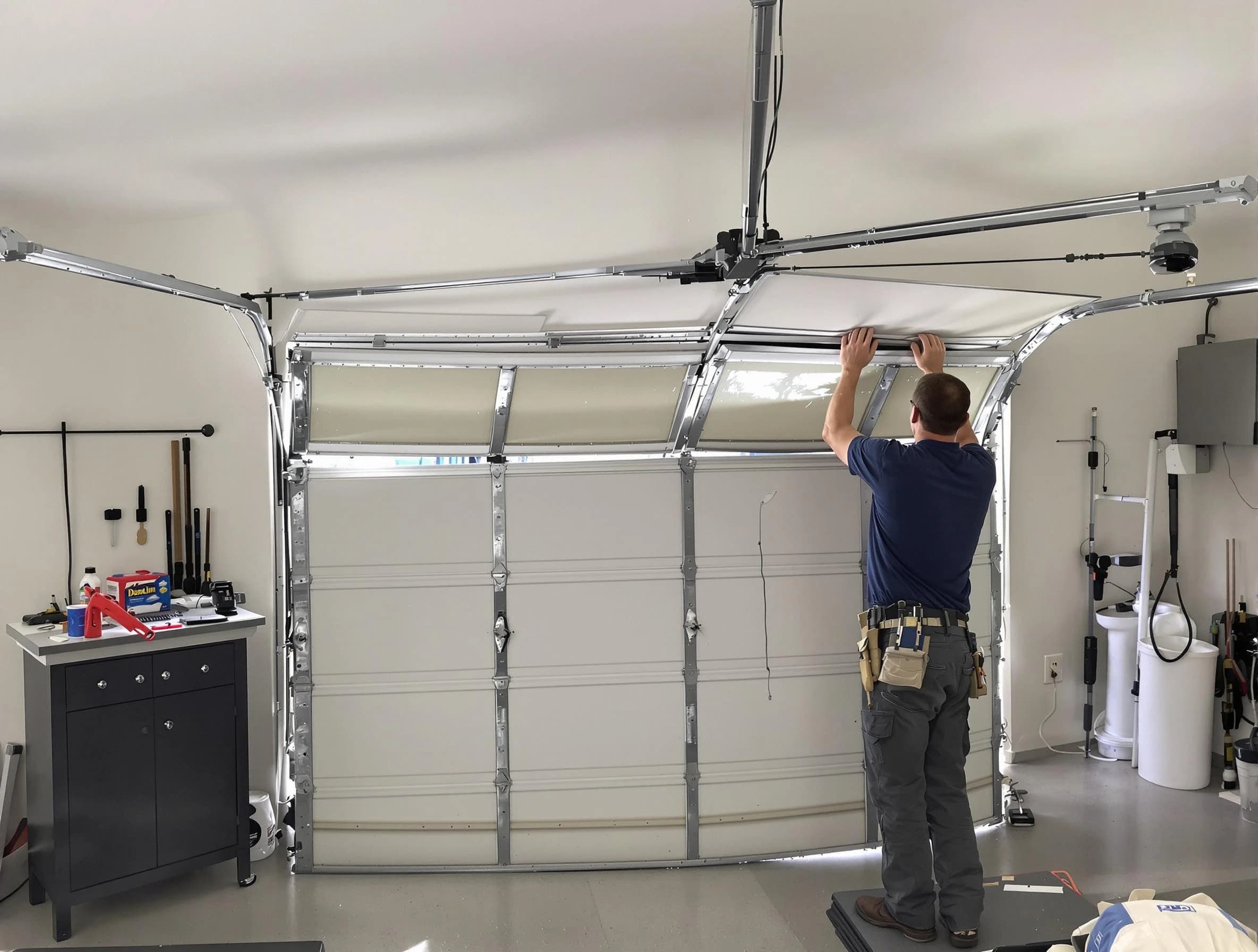 El Mirage Garage Door Repair specialist performing precise section replacement on El Mirage garage door