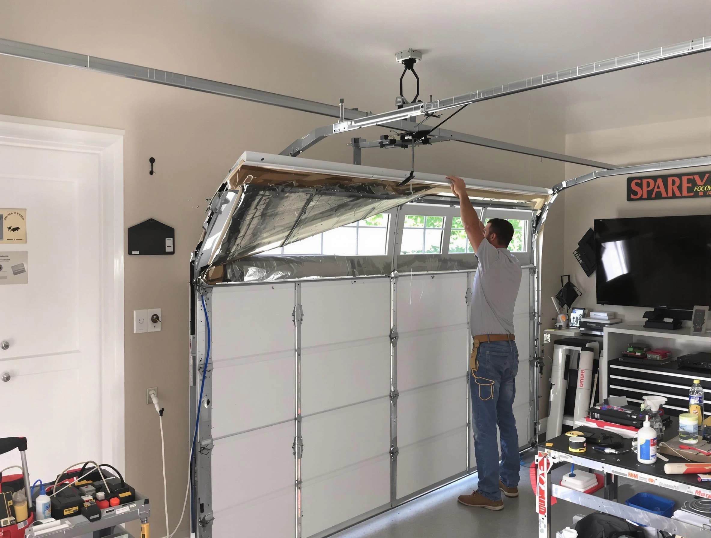 Garage door section replacement by El Mirage Garage Door Repair in El Mirage