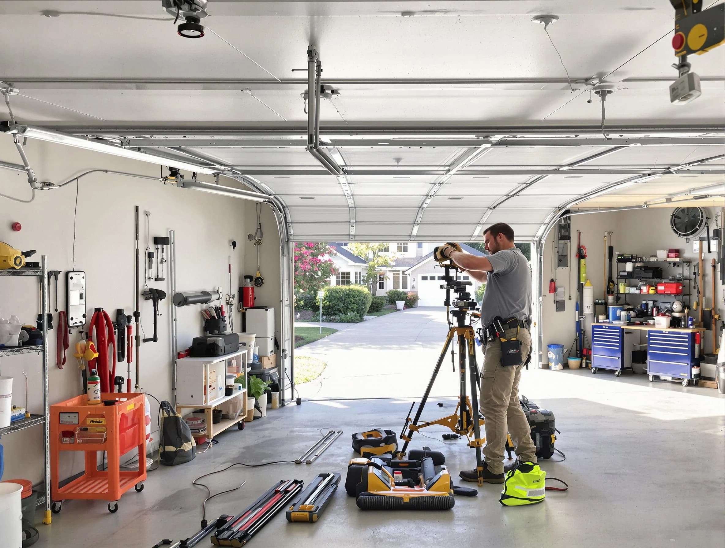 El Mirage Garage Door Repair specialist performing laser-guided track alignment in El Mirage